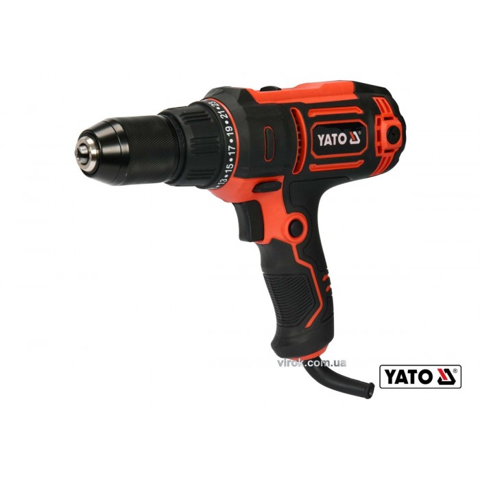 Дриль-шуруповерт мережевий YATO: 300 Вт, 40 Нм, 1450 об/хв, патрон Ø≤13 мм, кабель- 4 м DW