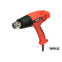 Фен технічний мережевий YATO: 2 кВт, 450°/600°C, 250/500 л/хв, регулятор температури + 4 насадки [5]