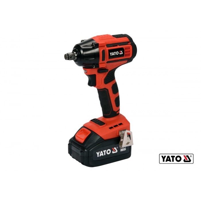 Гайковерт ударний акумуляторний безщітковий YATO: квадрат- 1/2", 250Нм, Li-Ion 18В, 3 Агод +кейс [5]
