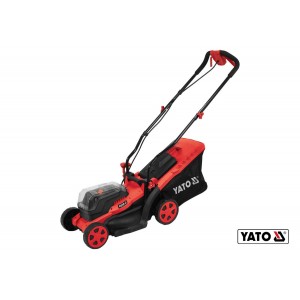 Газонокосарка на 4-х колесах акумул. YATO: 2х Li-Ion 18В 2 Агод, обрізн діап.Ø=34см, ємність 35л [1]