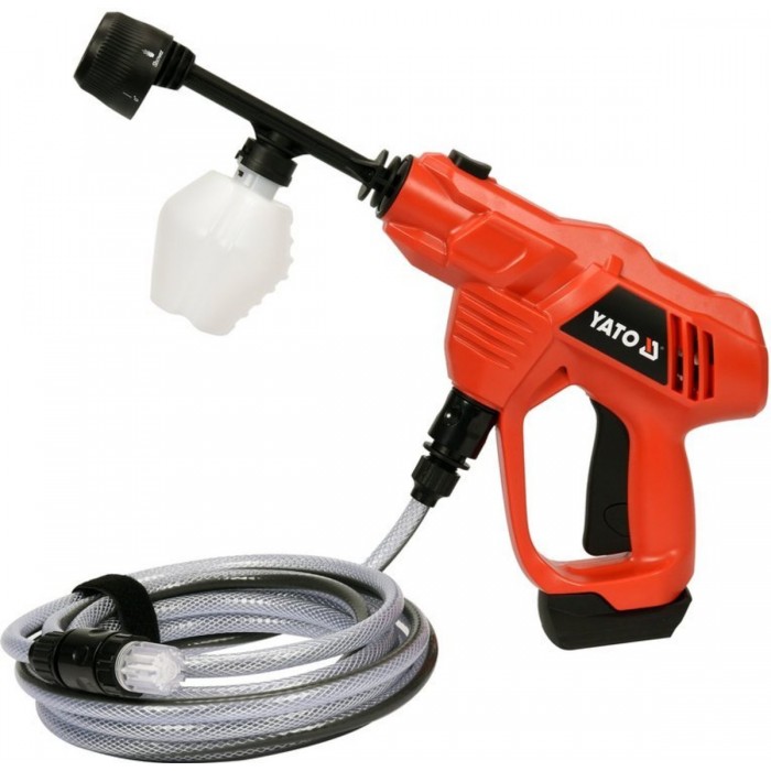 Мийка високого тиску акумулят. Li-Ion 18В, YATO: макс. P= 2.3МПа, шланг-6м, всмок води (БЕЗ АКУМУЛЯТ