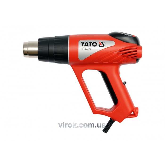 Фен технічний мережевий YATO : P= 2000 Вт 0~600° з регулятором температури (LCD) + 6 аксесуари [5]