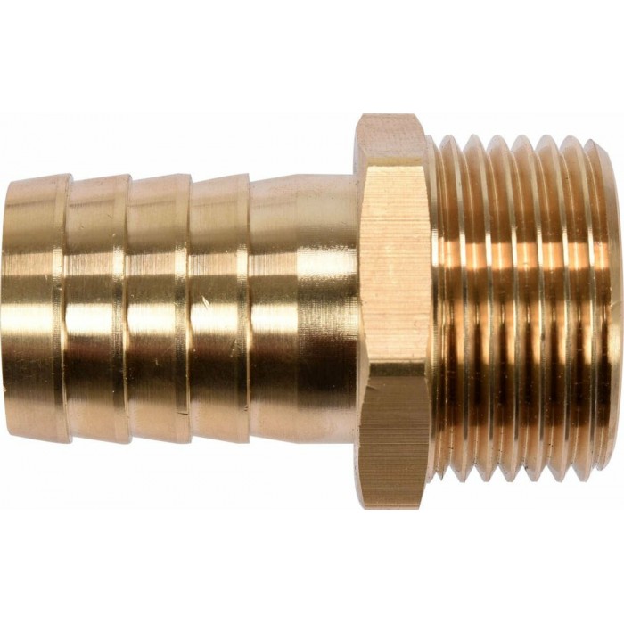 Штуцер для сполучення водяного насоса з шлангом YATO; "ялинка" FI 25- різьба М32, латунний [10]