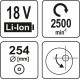 Полірувальна машина акумуляторна YATO  Ø= 250 мм Li-Ion 18 В,2500 об/хв, (БЕЗ АКУМУЛЯТОРА) DW