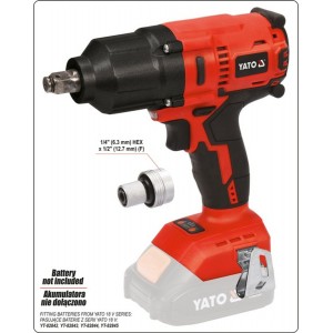 Гайковерт ударний акумулят безщітковий YATO:квадрат-1/2",700 Нм, Li-Ion 18 В,3 Агод(БЕЗ АКУМУЛЯТОРА)