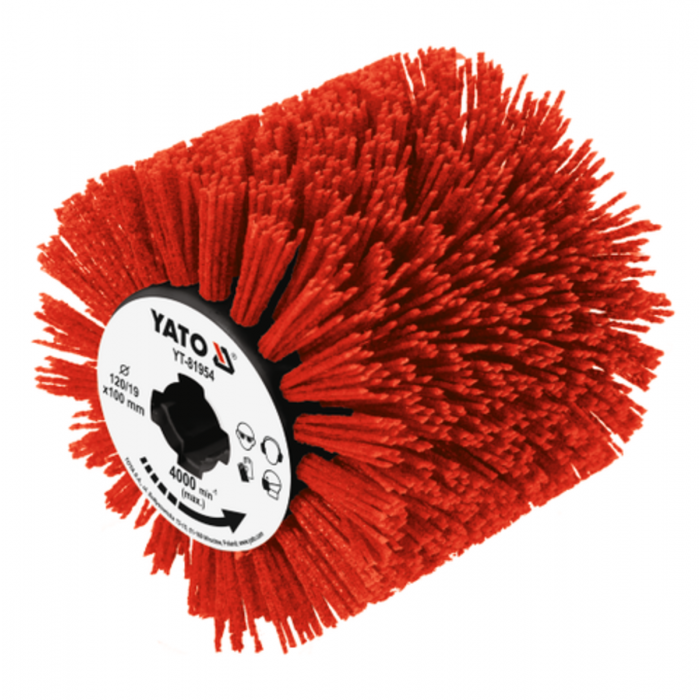 Шліфувально-браширувальна машинка по мет/дер YATO 230 В,1300 Вт, 900-3700 об/хв Ø=120/19х100 мм