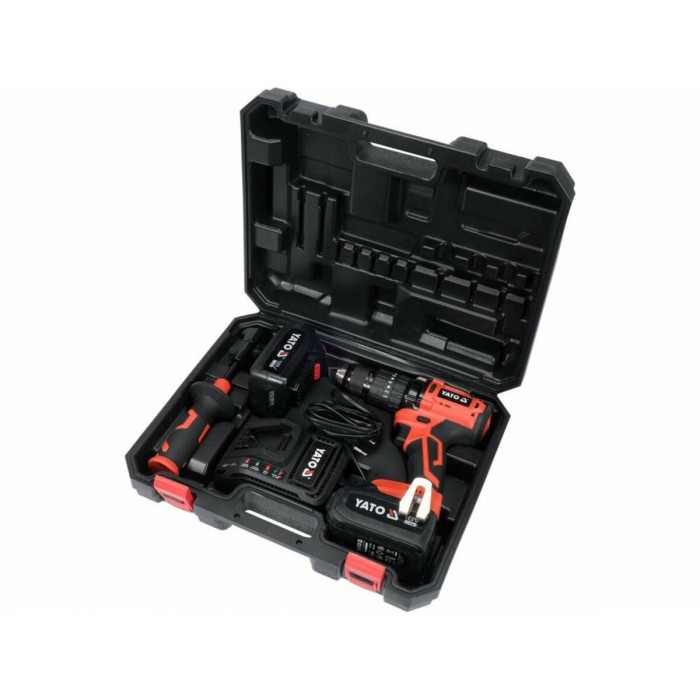 Шуруповерт-дриль безщітков. акумул. Li-Ion YATO: 2x18В, 3АГод, крутн.мом.- 75 Нм, патр Ø=1.5-13мм[3]