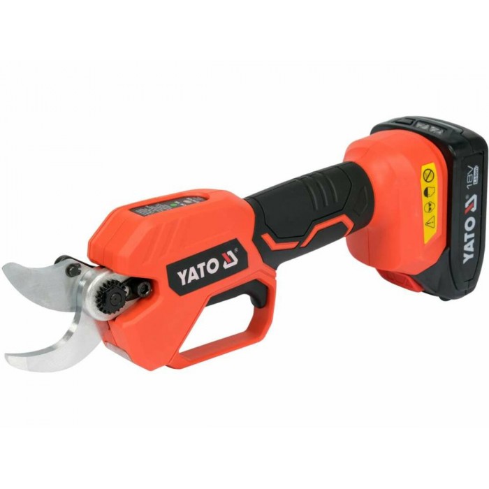 Сучкоріз акумуляторний YATO Li-Ion 18В, 2 АГод, до гілок Ø≤ 30 мм зі швидкою зарядкою [8]