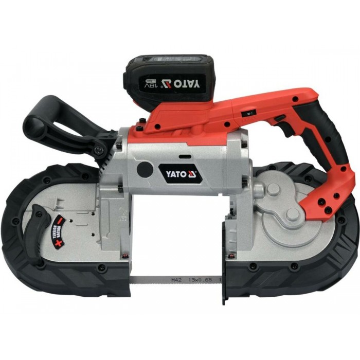 Пила стрічкова по металу акумул- 18В YATO 4Агод, полот 14 зуб/1", 1140х12.7х0.6мм, діап-127х127мм DW