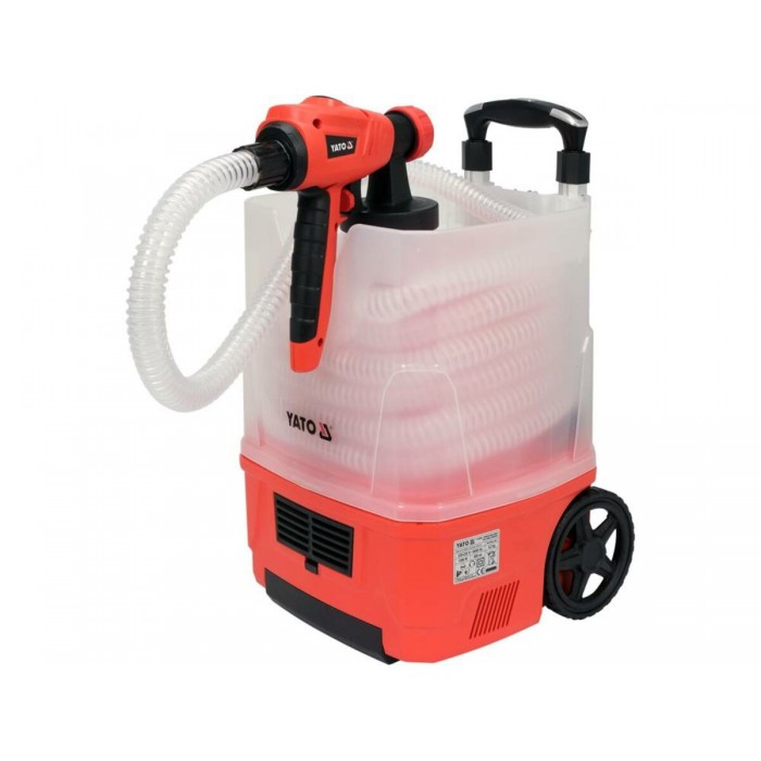 Малярний агрегат мережев 230В YATO, 1380Вт, подача- 1 л/хв, шланг- 5м, сопла Ø= 1; 1,6; 2,6 мм, 0,8л