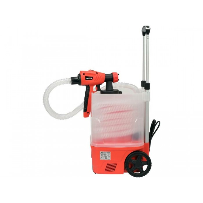 Малярний агрегат мережев 230В YATO, 1380Вт, подача- 1 л/хв, шланг- 5м, сопла Ø= 1; 1,6; 2,6 мм, 0,8л