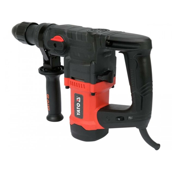 Перфоратор мережевий SDS+ YATO: P= 1100 Вт, J = 4.5 Дж. для свердл Ø≤ 35 мм, 3 свердла і 2 піки [2]