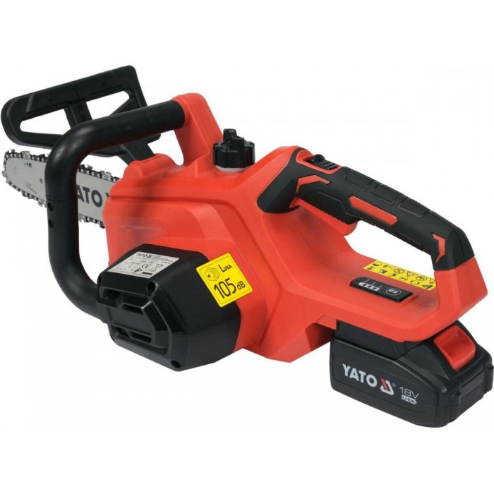 Пила ланцюгова акумуляторна YATO: 18 В Li-Ion 4 АГод, шина- 12"/30 см, ланцюг- 45 зубів [2]