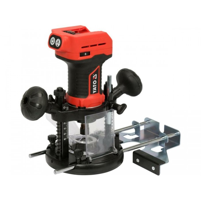 Фрезер ручний акумуляторний YATO: Li-Ion 18 V , цанга Ø= 6, 8 мм, хід- 55 мм(БЕЗ АКУМУЛЯТОРА)