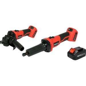 Шліфмашини: кутова і пряма акумуляторні YATO: Li-Ion, 18В, 4АГод, диск Ø=125мм з повільн. стартом[4]