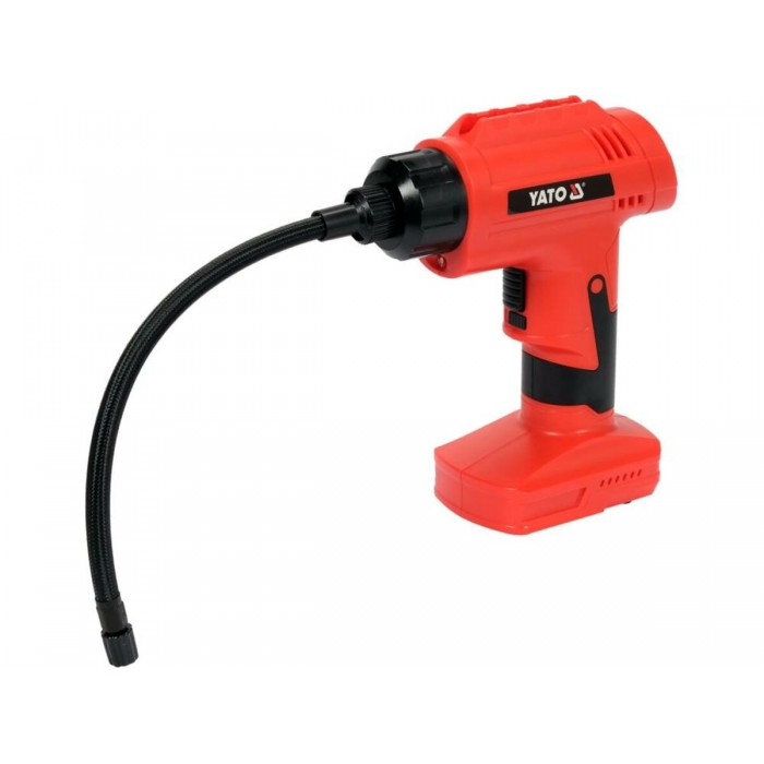 Компресор акумуляторний YATO: Li-Ion 120Вт, 2 Агод, 1 MPa, 25 л/хв, кабель- 25см, зарядн. пристрій