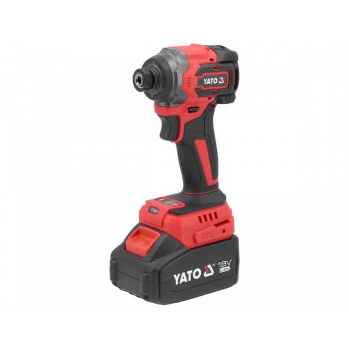 Безщітковий ударний шуруповерт YATO 18 В Li-Ion 4 АхГод; КМ= 230 Nm, до 6-гран. тримачів- 1/4" [6]