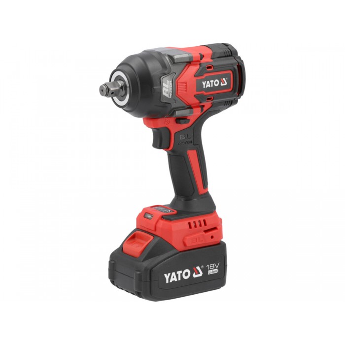 Гайковерт ударний безщітковий акум. YATO: 18 В Li-Ion 4 АГод, квадрат 1/2", КМ- 1200 Нм [4/32]