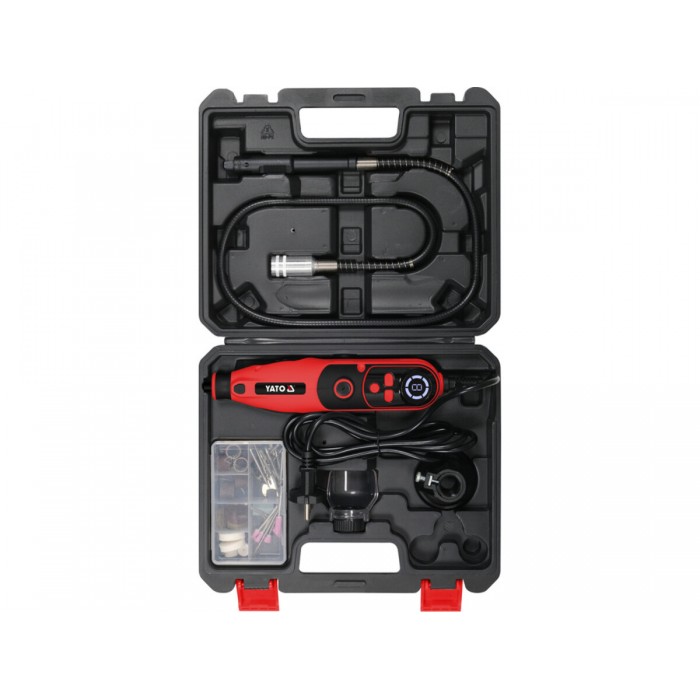 Міні-шліфмашинка від ел. мережі 230 В YATO 130Вт, з шпинделями Ø= 2,3 і 3,2 мм з наб лаштунків, 83ел