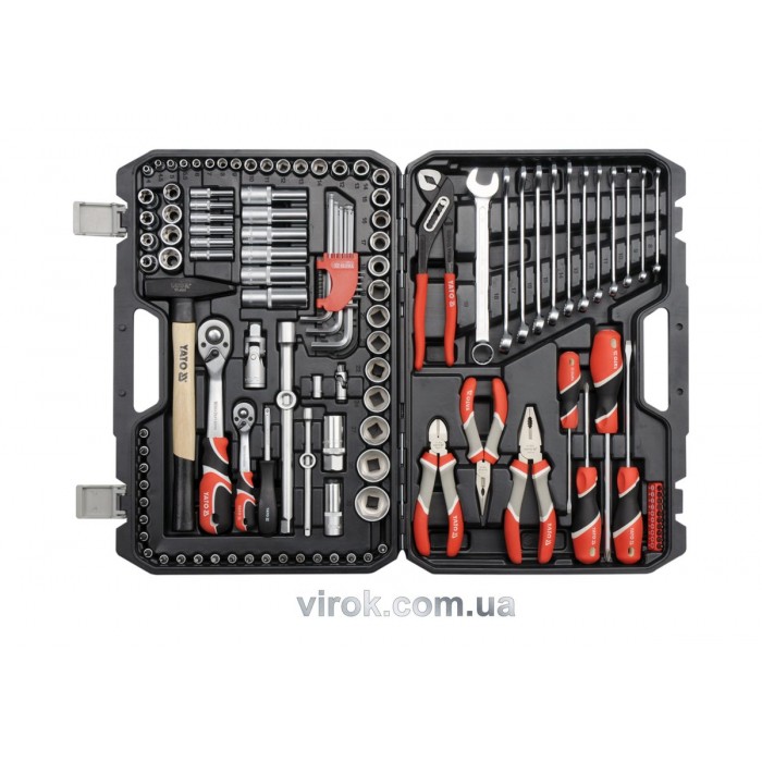 Набір головок торцевих YATO : квадрат 1/2", 1/4" з інструментами, насадками. 122 шт. [2/42]