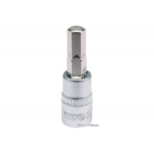 Головка торцева YATO квадрат 1/4". HEX M6, L= 37 мм [150/600]