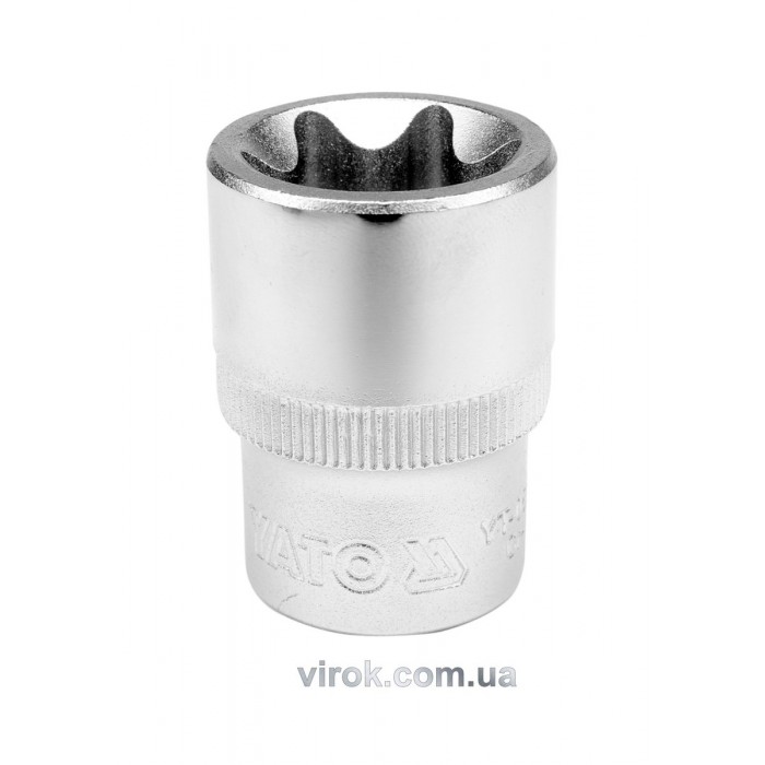 Головка торцева YATO : TORX E12, квадрат 1/2", L= 38 мм. CrV,  [12/120/240]