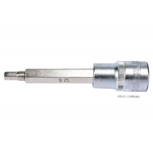 Головка торцева YATO квадрат 1/2 HEX M6, L= 100 мм. подовжена [20/120]