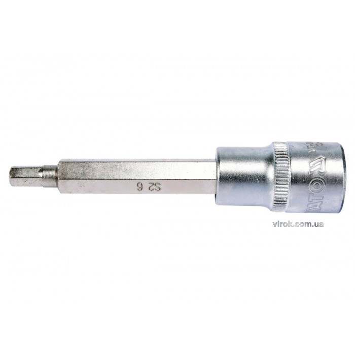 Головка торцева YATO квадрат 1/2 HEX M6, L= 100 мм. подовжена [20/120]