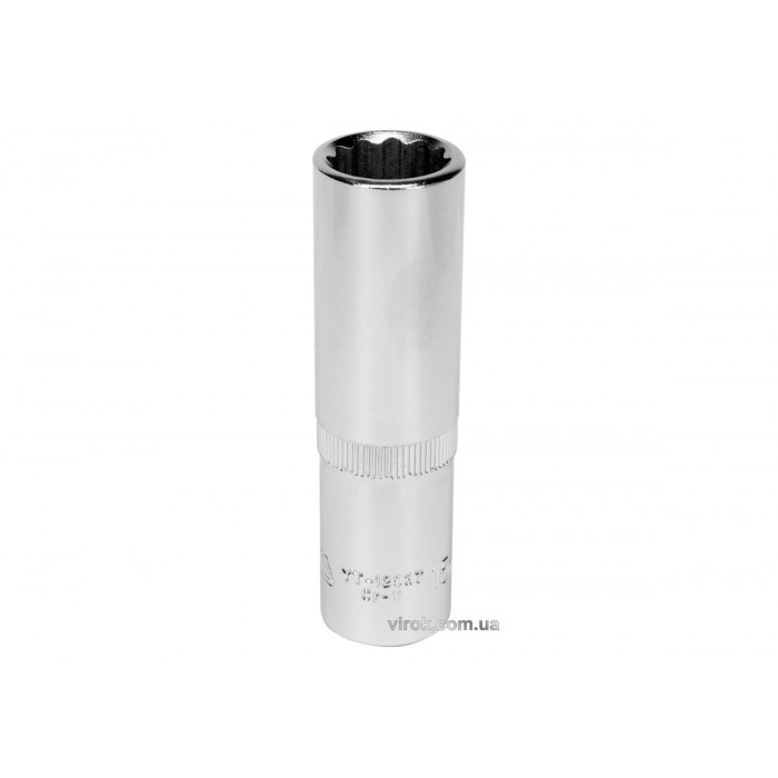 Головка торцева 12-гранна YATO : подовжена, квадрат 1/2", М= 15 мм, L= 77 мм [12/60/120]