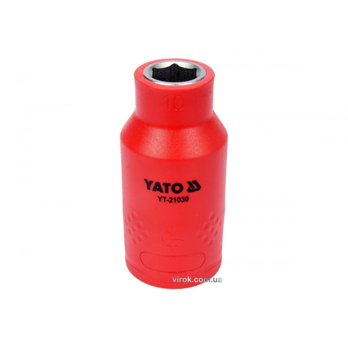 Головка торц. діелектр. 6-гранна YATO : квадрат 1/2", М= 10 мм, L= 55/38 мм,VDE корпус до 1000V (DW)