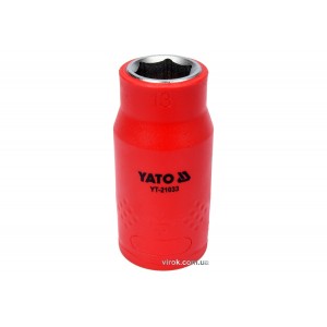Головка торц. діелектр. 6-гранна YATO : квадрат 1/2", М= 13 мм, L= 55/38 мм,VDE корпус до 1000V (DW)