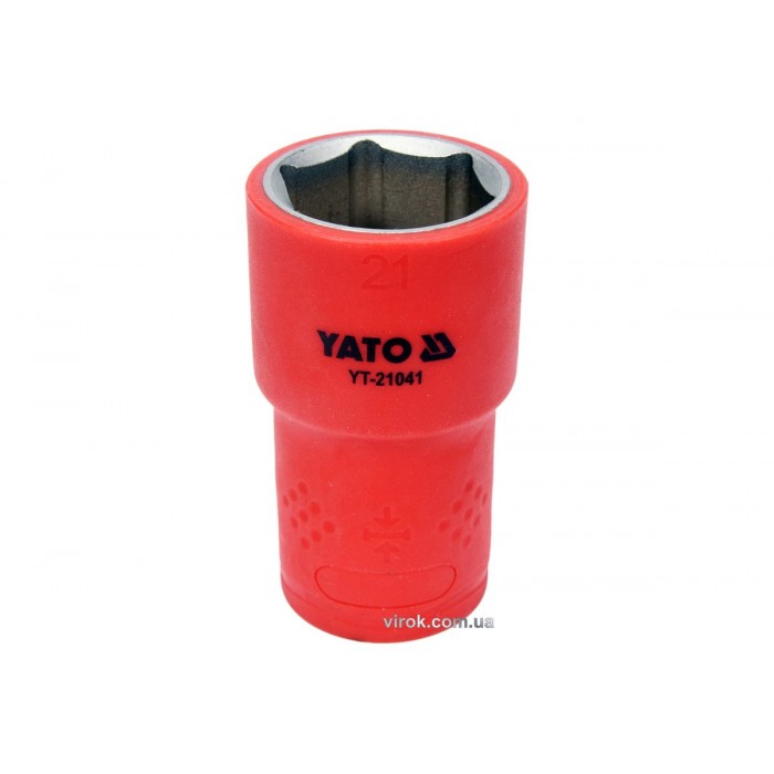 Головка торц. діелектр. 6-гранна YATO : квадрат 1/2", М= 21 мм, L= 55/38 мм,VDE корпус до 1000V (DW)
