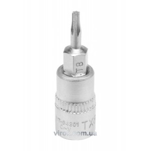 Головка торцева YATO квадрат 1/4 "TORX" Т8, L= 37 мм [150/600]