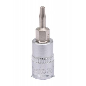 Головка торцева YATO квадрат 1/4 "TORX" Т10, L= 37 мм [150/600]