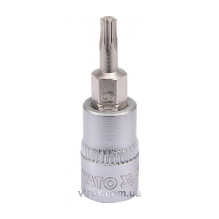 Головка торцева YATO квадрат 1/4 "TORX" Т15, L= 37 мм [150/600]