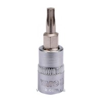 Головка торцева YATO квадрат 1/4 "TORX" Т20, L= 37 мм [150/600]