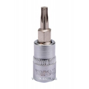 Головка торцева YATO квадрат 1/4 "TORX" Т20, L= 37 мм [150/600]
