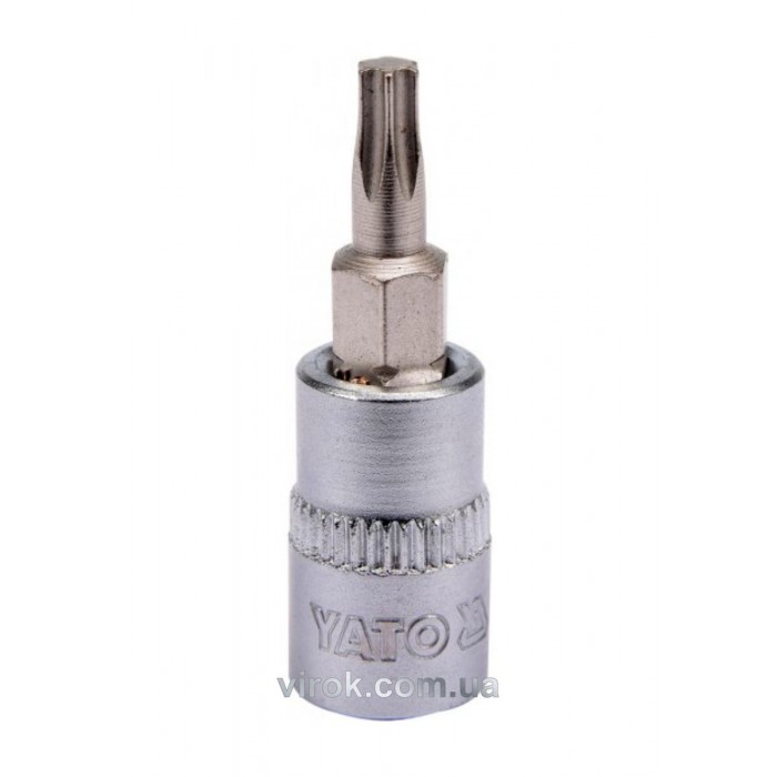 Головка торцева YATO квадрат 1/4 "TORX" Т20, L= 37 мм [150/600]