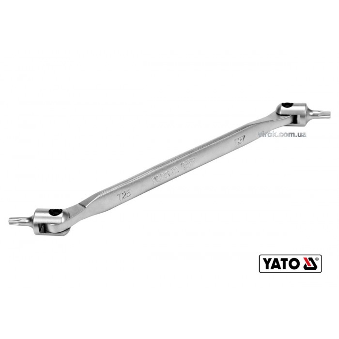 Ключ TORX 2-сторонній на шарнірах YATO : Т25 х Т27, L= 216 мм, Cr-V (DW)
