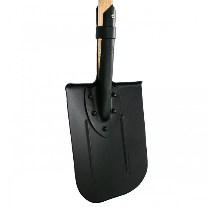 Лопата траншейна гартована VIROK з держаком. (вуглецева сталь) на заклепках, загострена