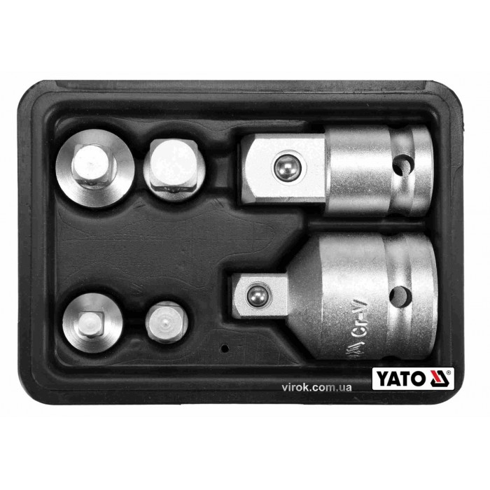 Набір перехідників редукційних для торцевих головок YATO: Cr-V, 6 шт [20]
