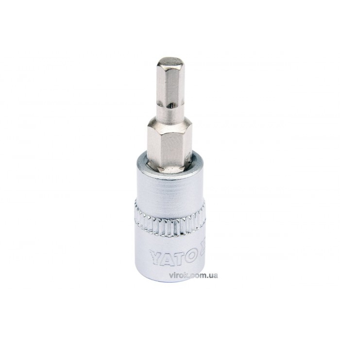 Головка торцева YATO квадрат 1/4". HEX M4, L= 37 мм [150/600]