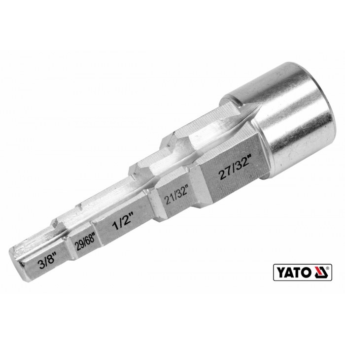 Ключ ступеневий YATO: головка з квадратом 1/2" до головок 3/8",29/68",1/2",21/32", 27/32",Cr-V [100]