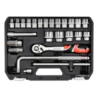 Набір головок торцевих YATO : квадрат 1/2", М10-32 з інструментами. 25 шт. [2]