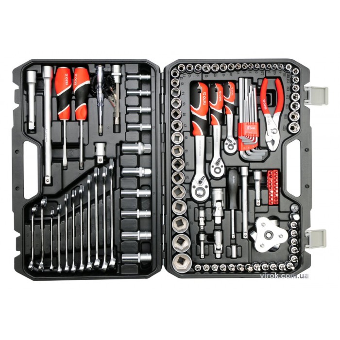 Набір головок торцевих YATO : квадрат 1/2", 3/8", 1/4" з інструментами, насадками. 126 шт. [2]