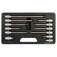 Набір головок торцевих з насадками Spline YATO : квадрат 1/2", M6-17. 12 Шт. [10]