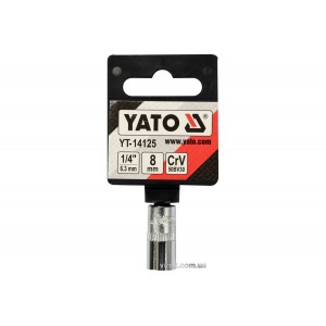 Головка торцева 6-гранна YATO : квадрат 1/4", М8, CrV [Блістер] [6/360]