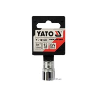 Головка торцева 6-гранна YATO : квадрат 1/4", М12, CrV [Блістер] [6/360]