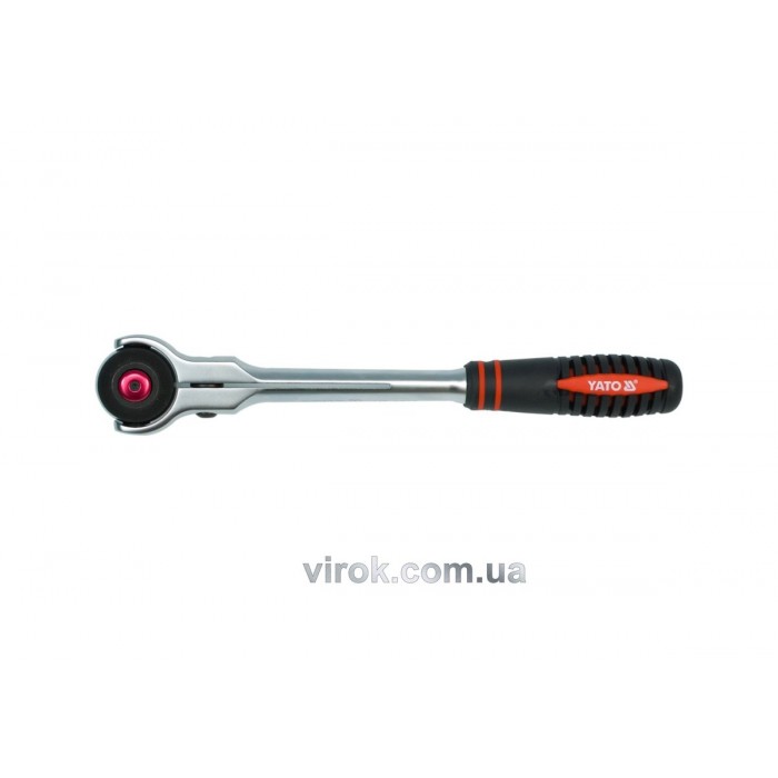Тріщатка YATO : квадрат 1/2", L= 280 мм, 72T, обертова головка [6/30]