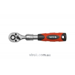 Тріщатка YATO : квадрат 1/4", 72T, L= 150-200 мм, телескопічна ручка [12/48]